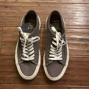 Frye Ludlow Gray Canvas Low Top Sneakers Size 9.5